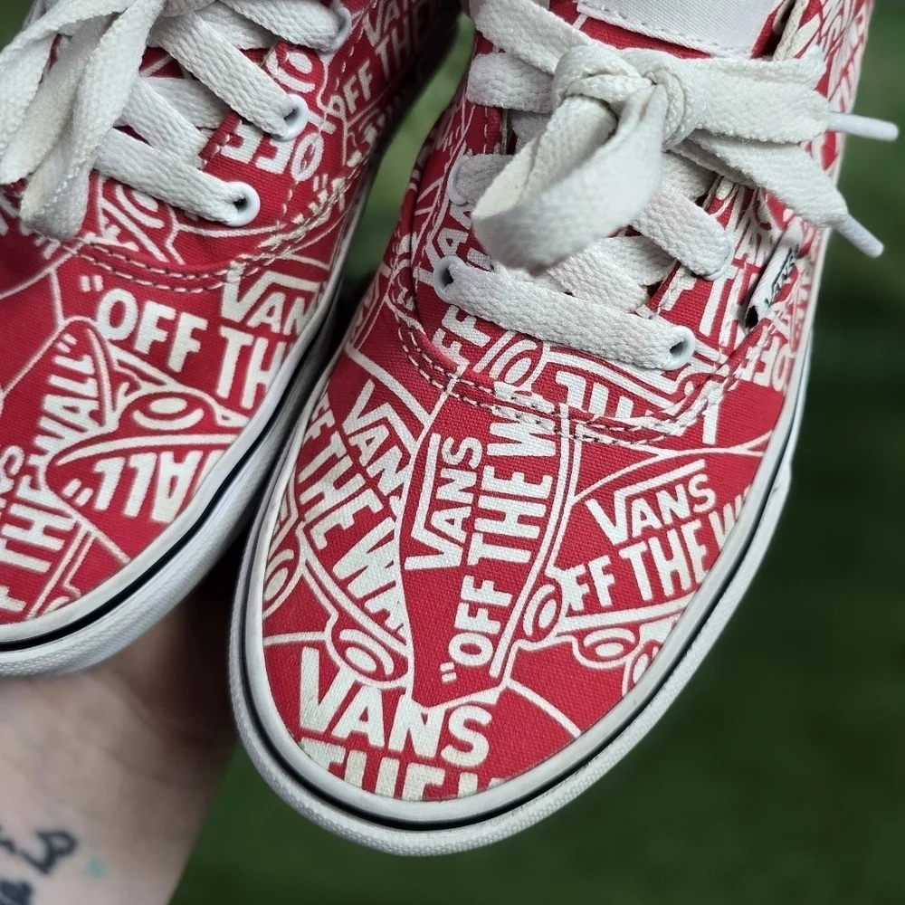 Vans | All Over Logo laced cotton canvas casual skate sneakers \ youth \ unisex